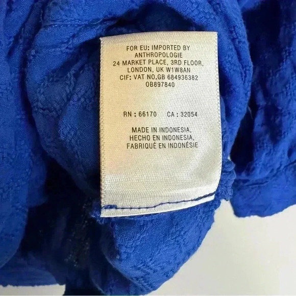 Blue Quilted Crop Top - Maeve by Anthropologie - Size 10 - Picture 5 of 11